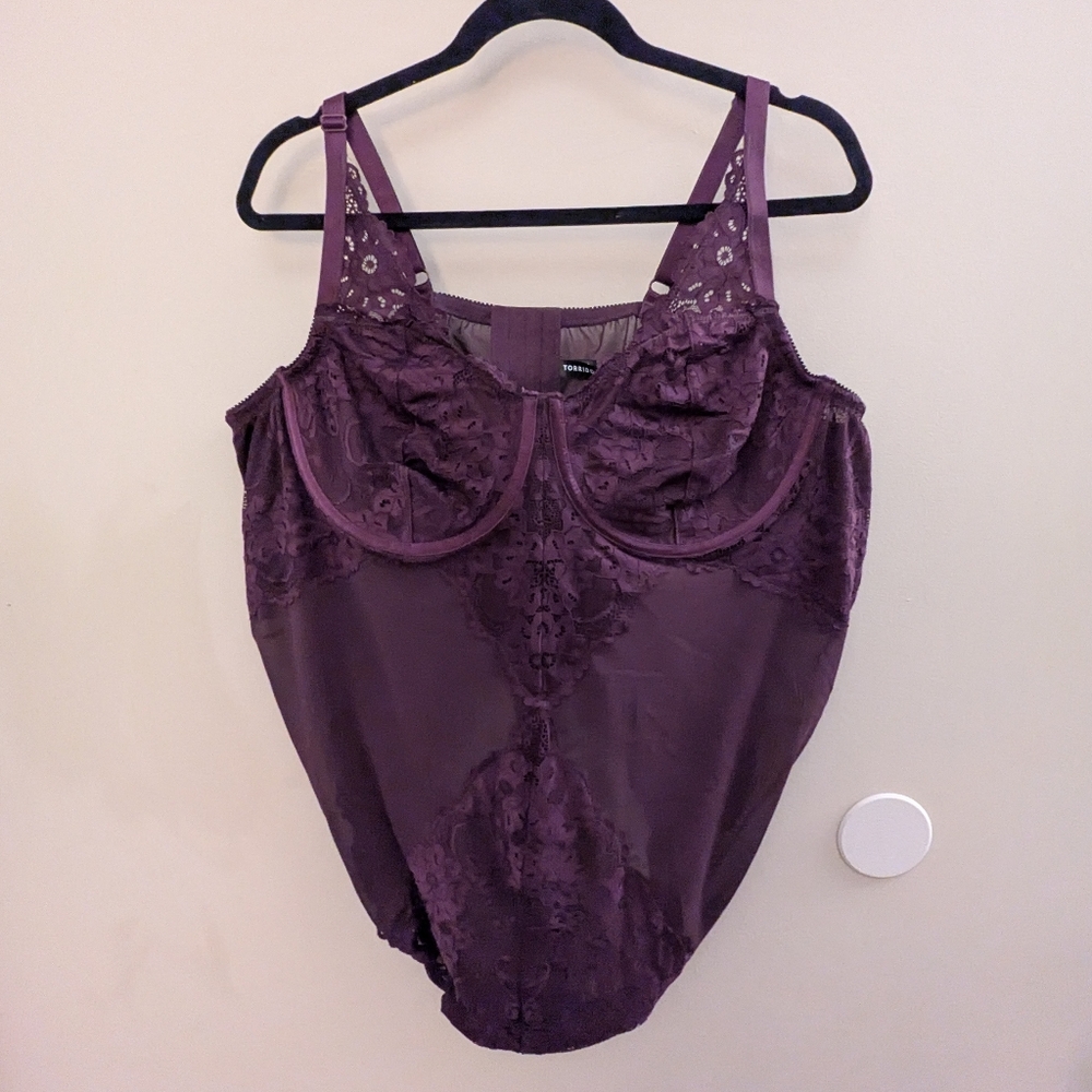 Torrid Plum Lace Underwire Bodysuit